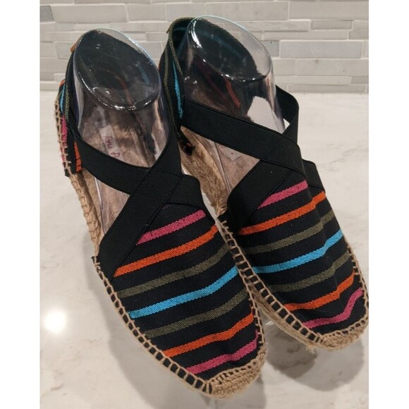 NEW~TONI PONS Cotton Multi-Striped Espadrilles Shoes/Sandals Size 41/10 - Picture 2 of 10
